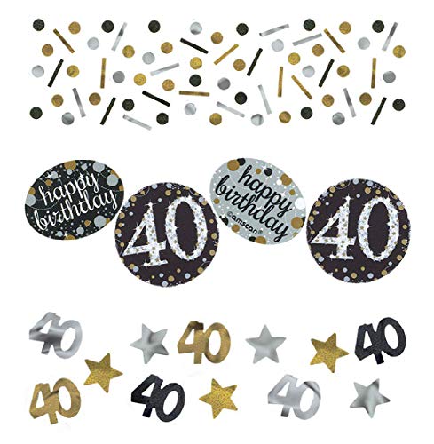 Amscan 360186 - Coriandoli per quarantesimo compleanno, 34 g, colore: oro
