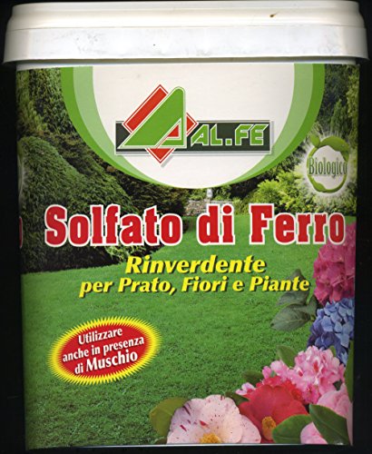 solfato di ferro rinverdente e antimuschio per prato fiori piante da 5 kg