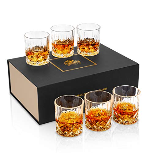 KANARS 6 Pezzi Bicchieri Whisky, Bicchiere Cocktail e Whiskey Cristallo, 300ml, Bellissimo Regalo