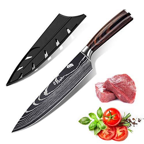 KEPEAK Coltello da Cucina, Coltelli da Cucina Affilati in Acciaio Inossidabile di Diverse Dimensioni con Impugnatura Confortevole, Coltello da Cucina Antiruggine per Cucina/Ristorante (A)