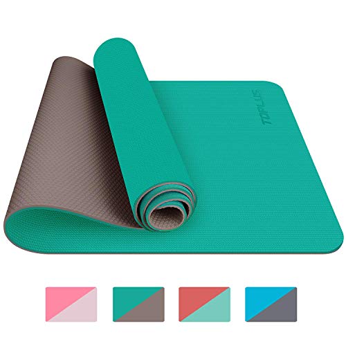 TOPLUS Tappetino da Yoga, Tappetino da Yoga Imbottito e Antiscivolo Fitness Pilates e Ginnastica con Cinturino di TPE,180 x 60 cm