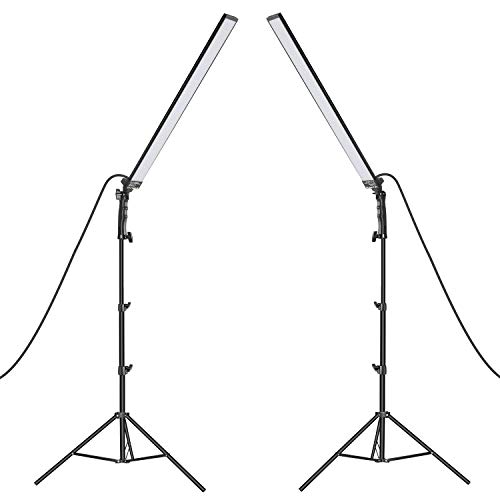 Neewer Kit d’Illuminazione Luce LED da Studio 2pz Bastone Luce LED Portatile 5500K con Luminosità Regolabile, 200cm Cavalletto per Foto di Ritratti, Prodotti & Registrazioni Video