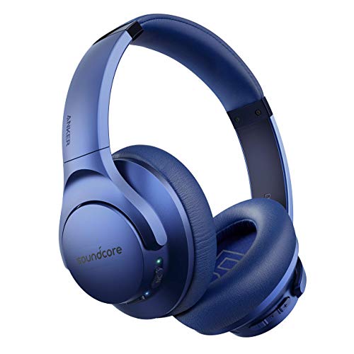 Cuffie Bluetooth Soundcore Life Q20, cuffie bluetooth over ear ANC, 30 ore di riproduzione, audio hi-res, bassi profondi, memory foam, cuffie sovrauricolari wireless da viaggio, lavoro e treno