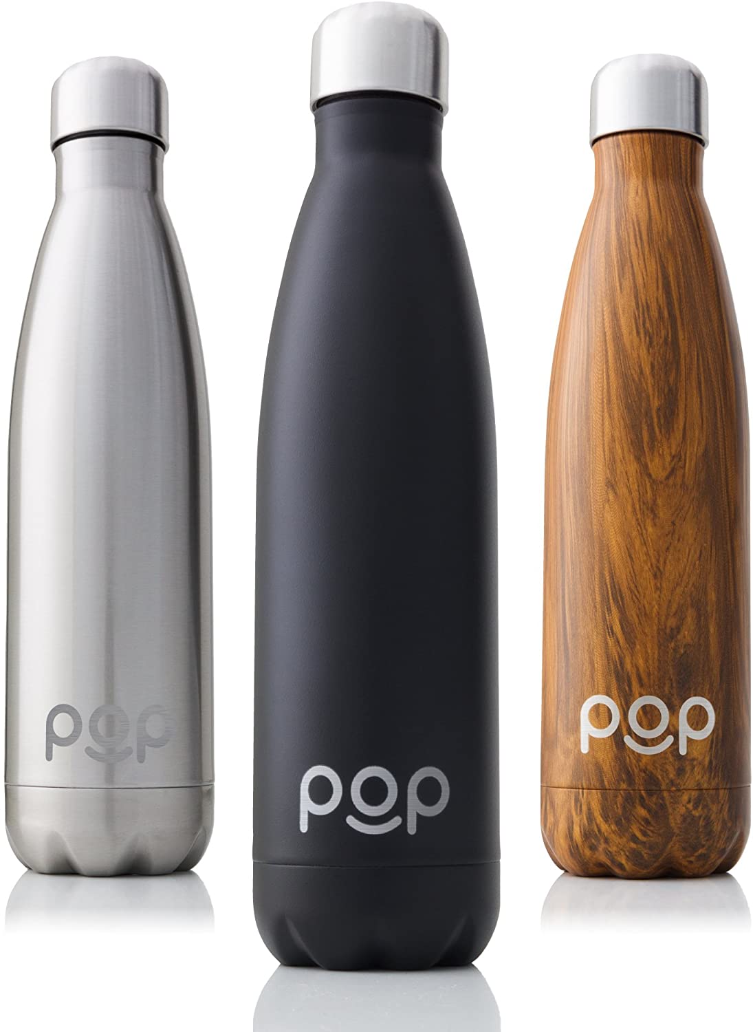 POP Design Bottiglia per Acqua, Mantiene Il Freddo per 24 Ore e Il Caldo per 12 Ore, Acciaio Inox Isolamento a Vuoto, Antigoccia e anticondensa, Collo Stretto e priva di BPA