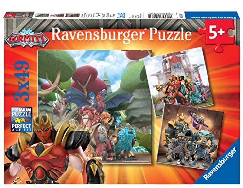 Ravensburger- Gormiti Puzzle per Bambini, Multicolore, 3 x 49 Pezzi, 05016