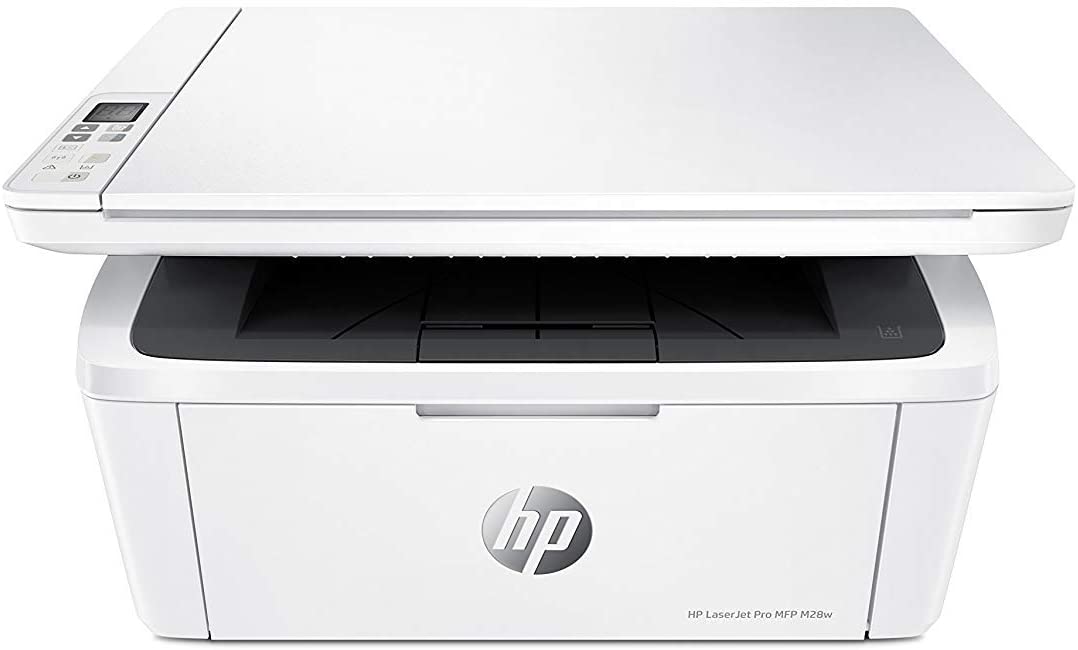 HP LaserJet Pro M28w Stampante Laser Multifunzione Monocromatica, Scanner e Fotocopiatrice, Wi-Fi, Wi-Fi Direct, App HP Smart, Tecnologia Risparmio Energetico, Design Moderno e Compatta, Bianco