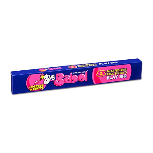 Big Babol Mega Stick Gomme da Masticare, Chewing Gum Morbido con Succo di Frutta, Gusto Tutti Frutti, Confezione da 8 Stick