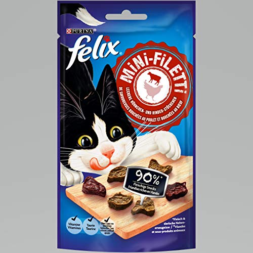 Nestlé Felix Mini Filetti Gatto Sacchetto Snack, Confezione da (7 X 40 G)
