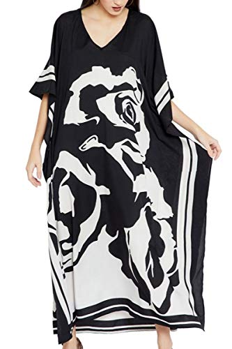 AiJump Donna Caftan Abito da Spiaggia Maxi Parei Copri Bikini Costume da Bagno Cover Up