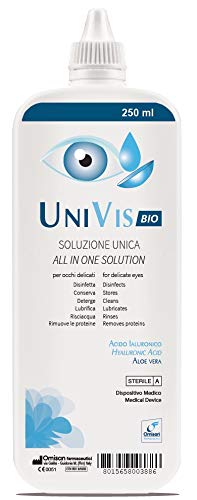 Univis Bio Soluzione Unica (con Acido ialuronico ed Aloe vera) per Lenti a contatto - 250 ml