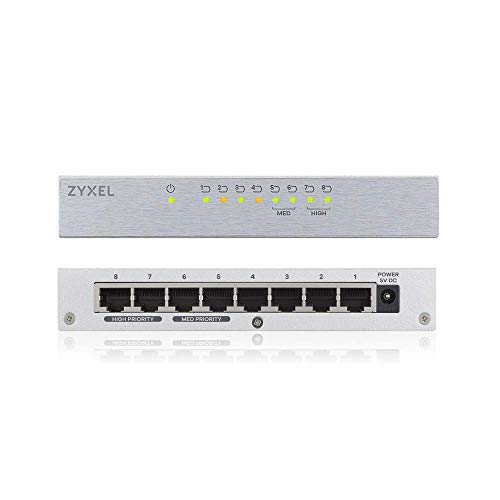 Zyxel 8-Port Desktop Gigabit Ethernet Switch - custodia metallica [GS108B]