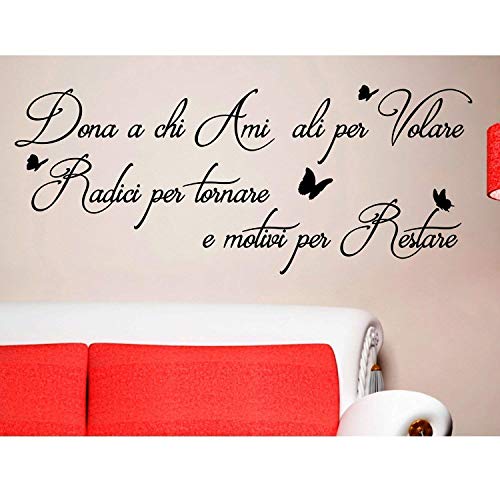 ADESIVI MURALI FRASI DONA A CHI AMI ALI PER VOLARE MOTIVI PER RESTARE CITAZIONI Wall Stickers Adesivo Murale Frase Citazione DALAI LAMA Decorazione interni StickerDesign