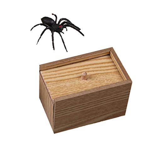 Toyvian scatola di scherzo ragno- divertente scatola di legno giocattolo scherzo sorpresa giocattolo scherzo pratico