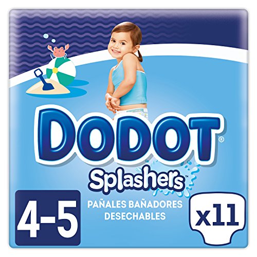 Dodot Splashers - Pannolini monouso, non gonfiano e facili da rimuovere, taglia 4, 9-15 kg – 11 pezzi