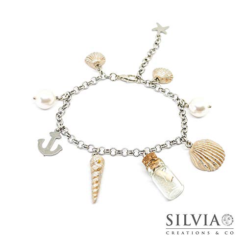 Bracciale catena con charms conchiglie e