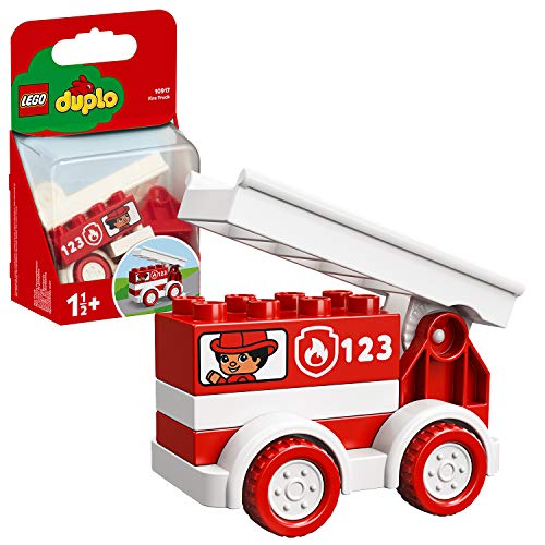 LEGO Duplo My First Autopompa Camion a 4 Ruote, Include Decorazioni di Passeggeri e 1 Scala sul Tetto per Ispirare il Gioco di Fantasia, Set di Costruzioni per Bambini di 1 Anno e Mezzo, 10917