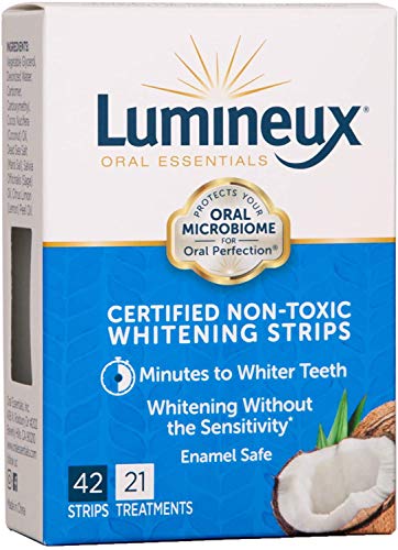 Strisce sbiancanti dentali Lumineux Oral Essentials | 21 trattamenti, 42 strisce | Certificato non tossico Sensibilità libera 7 giorni denti più bianchi SENZA artificiali colori Formulati dal dentista