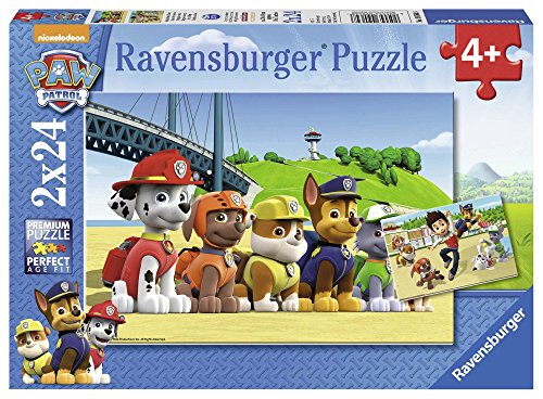 Ravensburger - Paw Patrol A Puzzle 2 x 24 Pezzi, per Bambini