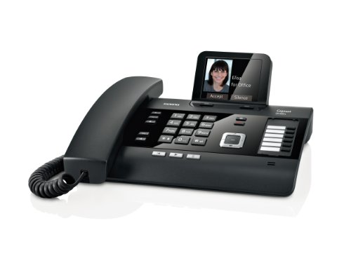 Gigaset DL500A Telefono Fisso, Multiconnessione DECT, Bluetooth, Web, Interfaccia CTI, Link2Mobile, Nero [Italia]