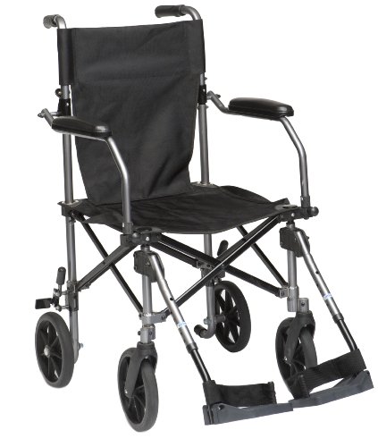 Drive Medical TC005 Travelite - Sedia a rotelle trasportabile, in alluminio, 46 cm
