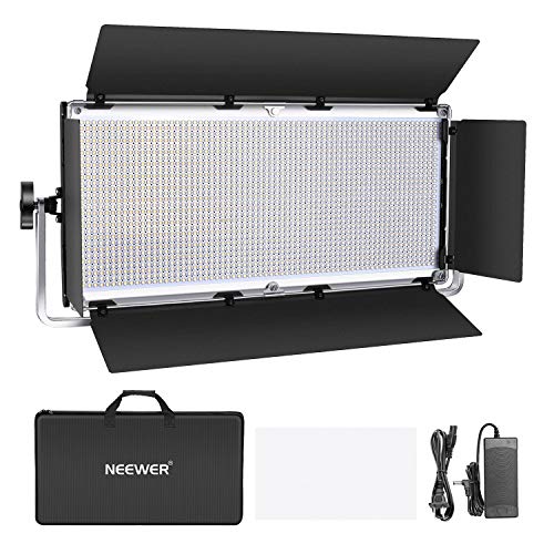 Neewer Pannello Luce LED Dimmerabile con Guscio in Metallo, 1904 Bulbi LED da 3200-5600K, Alimentazione via DC Adattatore o Batteria per Ritratti Foto di Prodotti Video Riprese (Batteria NON Inclusa)