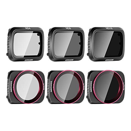 Neewer Set di Filtri per DJI Mavic Air 2 Multi-rivestiti (6pz): ND4, ND8, ND16, ND4/PL, ND8/PL & ND16/PL