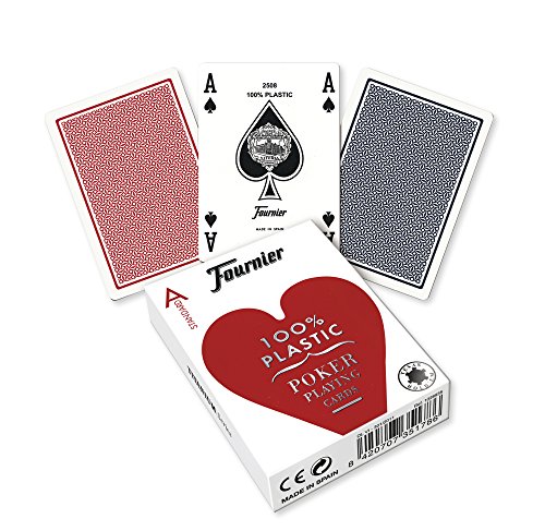 Fournier 1028934 No. 2500 Carte da poker di plastica, Colori assortiti, 1 pacco