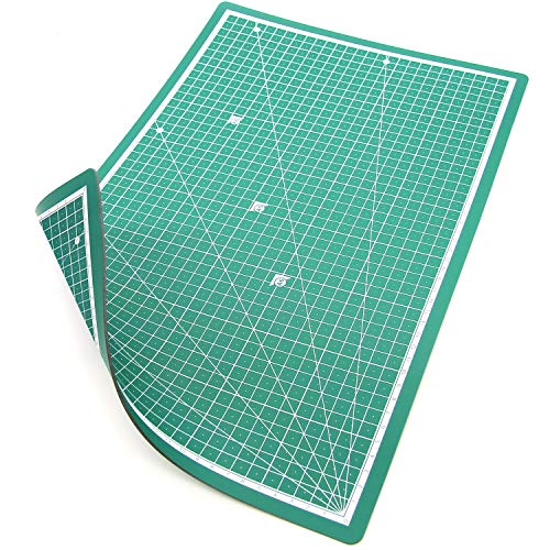 PRETEX Tappetino da Taglio a Doppia Faccia 45 x 30 cm (A3) in PVC in Verde con Chiusura Au-tomatica, Superficie | Cutting Mat