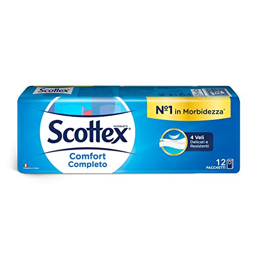 Scottex Fazzoletti Comfort Completo, Confezione da 12 Pacchetti