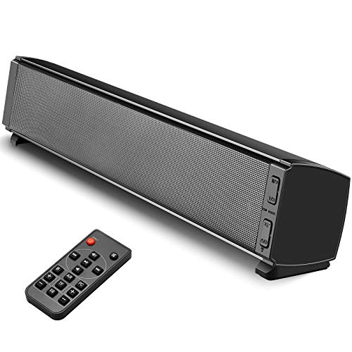 Soundbar Altoparlanti per PC e TV, Tensphy soundbar Bluetooth 5.0 da 120 dB con subwoofer integrato, audio surround per 4K e HD e Smart TV, bassi acuti regolabili, ottico, cavo RCA incluso