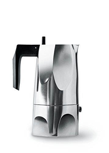 Alessi Ossidiana - Moka/Caffettiera espresso in fusione di alluminio - 3 tazze