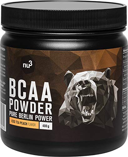 nu3 BCAA Powder Iced Tea - 400 g di polvere di BCAA - sapore rinfrescante té freddo - con un rapporto aminoacidico ottimale di 2:1:1 - per gli atleti di bodybuilding e di resistenza - 100% Vegano