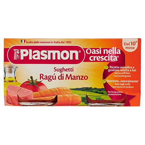 Plasmon Sughetto Ragù di Manzo - 2 Vasetti da 80 g, Totale: 160 g