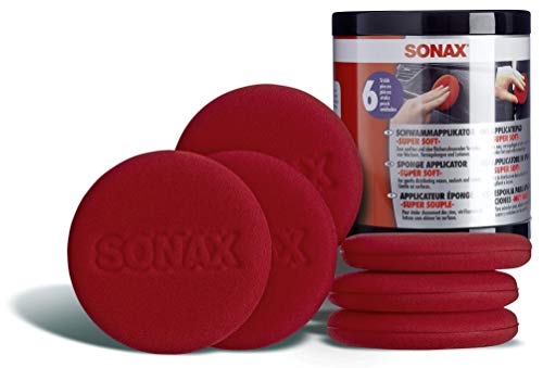 SONAX APPLICATORE IN SPUGNA - SUPER SOFT (1 pezzo) - per la distribuzione liscia e delicata di cere, sigillanti e lozioni | Art. N. 04176410