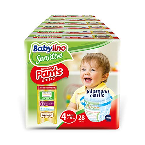 Babylino Sensitive Pants Maxi, 168 Pannolini Mutandina Taglia 4 (7-13Kg)