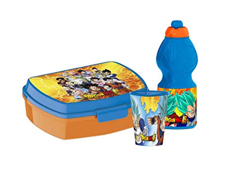 Dragon Ball Set merenda Bicchiere + Borraccia + Portamerenda Accessori Asilo