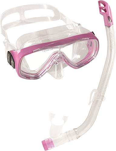 Cressi Ondina VIP Jr Combo, Set Maschera Subacque Bambina, Trasparente/Rosa