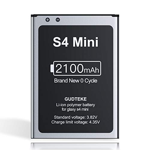 GUDTEKE - Batteria agli ioni di litio per Samsung Galaxy S4 Mini, 2100 mAh, ricambio per Samsung S4 Mini