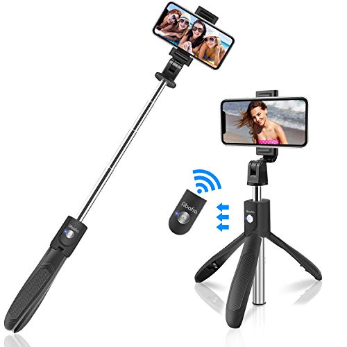 Abafia Bastone Selfie Treppiede, 3 in 1 Selfie Stick Bluetooth Estensibile Rotazione a 360 ° con Telecomando per iPhone XS/X / 8 / Samsung S9 / S8 / Huawei P20 / P10 e Altri Android e iOS (4.5-6.5'')