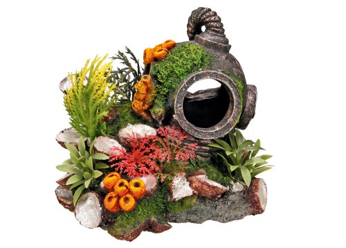 Nobby Casco con Piante Acquario Decorativo, 13.5 x 11 x 12 cm