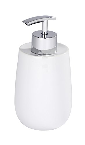 Wenko Dispenser Sapone Malta, 0.3 l, Ceramic, Bianco, 7,5 x 15 x 8 cm