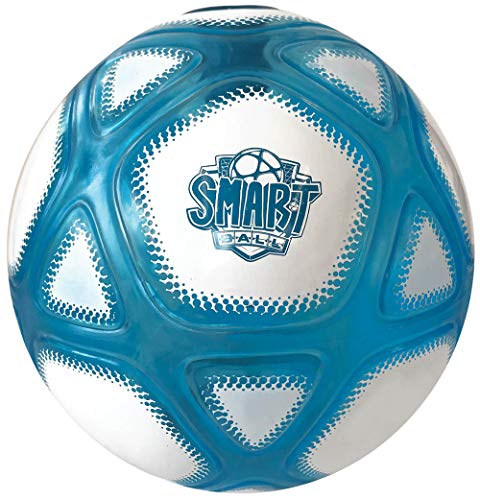 Smart Ball SBCB1B - Palla da calcio per ragazzi e ragazze, età 3, 4, 5, 6, 7, 8, 9, 10, 12 anni, con luci e suoni per allenamento bambini, colore: bianco e blu