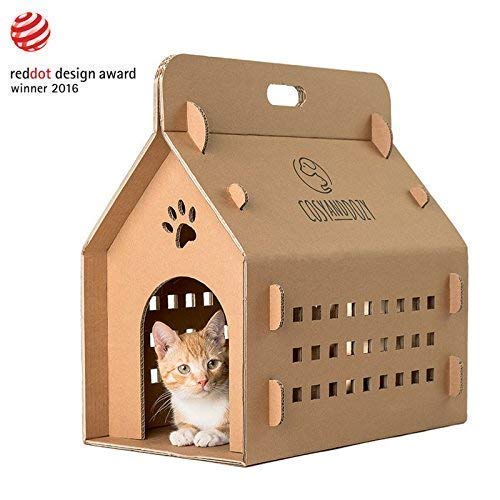Casetta per gatti | Tiragraffi in cartone | Cuccia per gatti in cartone ondulato | Cartone | Gatti | Lettino per gatti
