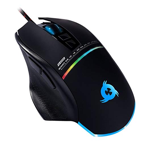 KLIM Skill Mouse da Gioco ad Alta Precisione, Mouse per Gamer USB PC PS4-2020 Versione – DPI Regolabile – Tasti Programmabili – Presa Comoda per Mani di Tutte Le Dimensioni – Presa Eccellente - Nero