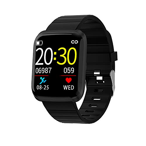 Explopur BT Smartwatch - 116 PRO Display a Colori Sport Fitness Cardiofrequenzimetro Polsino Rosso