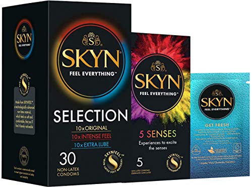SKYN Selection, Selezione Di Preservativi Senza Lattice SKYN Pacco da 30 + 5 Preservativi SKYN Five Senses