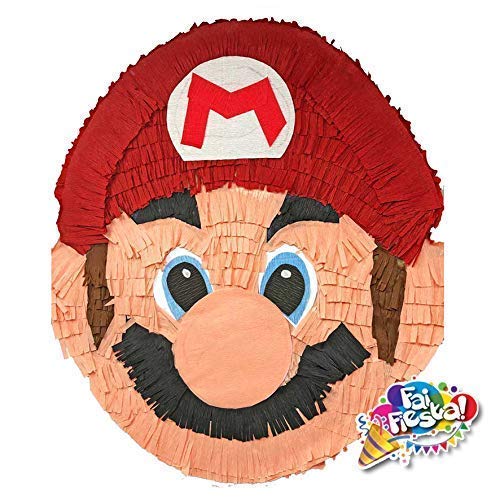 Pignatta Super Mario (pentolaccia, piñata) Gioco della pignatta per feste di compleanno per bambini. Prodotto artigianale. Made in Italy. Da riempire. HxLxP 55x50x12cm