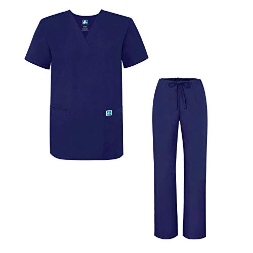Adar Uniforms Uomo Set Camice – Uniforme Medica con Maglia e Pantaloni - 701_M Colore: Nvy | Dimensione: M