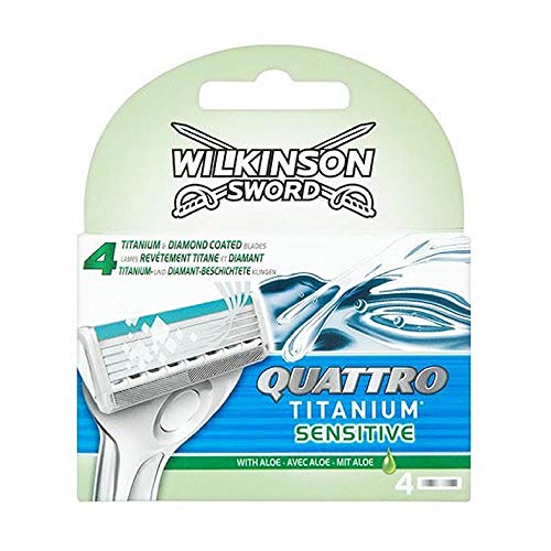 Wilkinson Sword - RICARICHE QUATTRO TITANIUM SENSITIVE - - Pack 4 lame per uomo