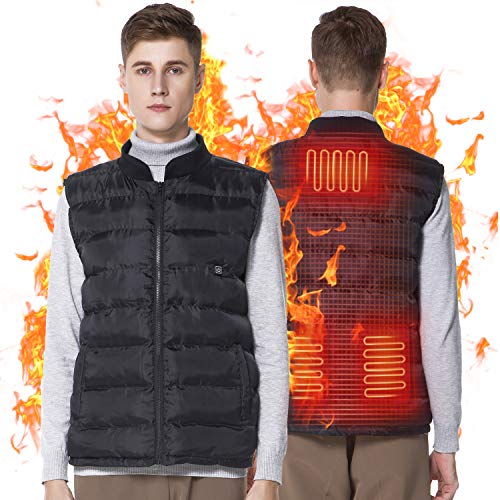 Keymao Gilet Riscaldante Elettrico per Uomo Vita Regolabile Gilet Elettrico Caldo 5V USB Gilet Isolante e Leggero per Escursioni all'aperto Campeggio Escursionismo Motociclismo Motociclismo Golf